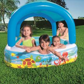 Bestway piscină de joacă cu baldachin, albastru, 140x140x114 cm, 52192