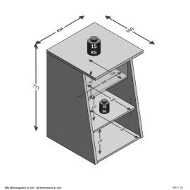 Fmd masă gaming cu 2 compartimente deschise antracit 49,4x50x77,7 cm, 5 image