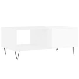 Măsuță de cafea, alb extralucios, 90x50x36,5 cm, lemn compozit, 8 image