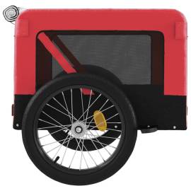 Remorcă de bicicletă câini roșu&negru textil oxford&fier, 8 image