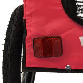 Remorcă de bicicletă câini roșu&negru textil oxford&fier, 11 image