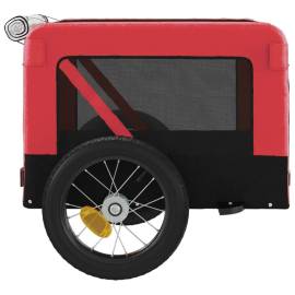 Remorcă de bicicletă câini roșu&negru textil oxford&fier, 8 image