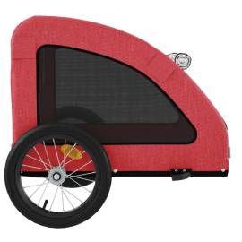 Remorcă de bicicletă pentru câini, roșu, textil oxford&fier, 7 image
