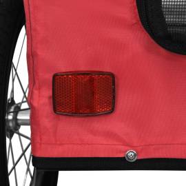 Remorcă de bicicletă pentru câini, roșu, textil oxford&fier, 11 image