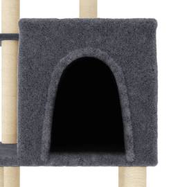 Ansamblu de pisici, stâlpi din funie sisal, gri închis, 97 cm, 5 image