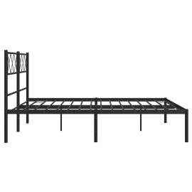 Cadru de pat metalic cu tăblie, negru, 120x190 cm, 6 image