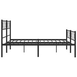 Cadru pat metalic cu tăblie de cap/picioare, negru, 140x190 cm, 6 image