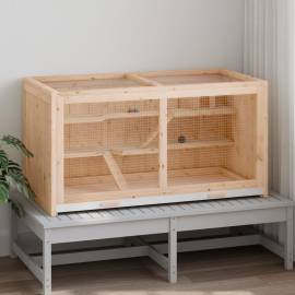 Cușcă pentru hamsteri, 89,5x45x45 cm, lemn masiv de brad