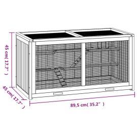 Cușcă pentru hamsteri, 89,5x45x45 cm, lemn masiv de brad, 9 image