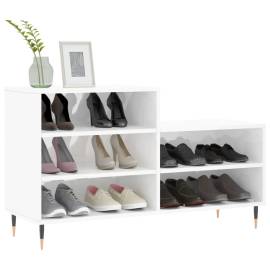 Pantofar, alb extralucios, 102x36x60 cm, lemn compozit, 3 image