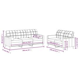 Set de canapele cu perne, 2 piese, gri închis, material textil, 8 image