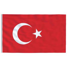 Steag turcia și stâlp din aluminiu, 6,23 m, 4 image