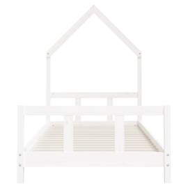 Cadru de pat pentru copii, alb, 90x190 cm, lemn masiv de pin, 4 image