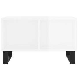 Măsuță de cafea, alb extralucios, 60x50x36,5 cm, lemn compozit, 4 image