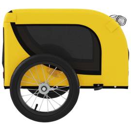 Remorcă de bicicletă câini galben&negru textil oxford&fier, 6 image