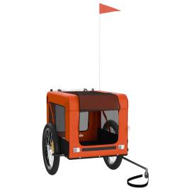 Remorcă de bicicletă câini portocaliu&negru textil oxford&fier, 3 image
