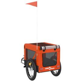 Remorcă de bicicletă câini portocaliu&negru textil oxford&fier, 9 image