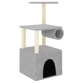 Ansamblu pisici, stâlpi din funie sisal, gri deschis, 109,5 cm, 2 image