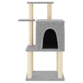 Ansamblu pisici, stâlpi din funie sisal, gri deschis, 97 cm, 3 image