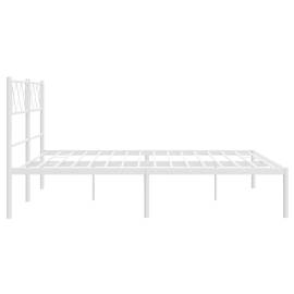 Cadru de pat metalic cu tăblie, alb, 120x200 cm, 6 image