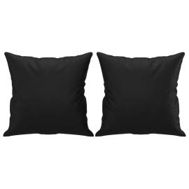 Canapea cu 2 locuri cu pernuțe, negru, 120 cm, piele ecologică, 5 image
