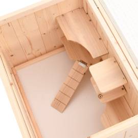 Cușcă pentru hamsteri, 55x40x80 cm, lemn masiv de brad, 7 image