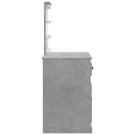 Masă de toaletă cu led-uri, gri beton, 90x42x132,5 cm, 6 image