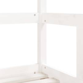 Cadru de pat pentru copii, alb, 70x140 cm, lemn masiv de pin, 8 image