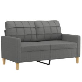 Canapea cu 2 locuri cu pernuțe, gri închis, 120 cm, textil, 4 image