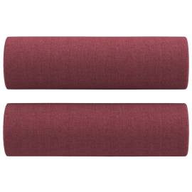 Canapea cu 3 locuri cu pernuțe, roșu vin, 180 cm, textil, 5 image