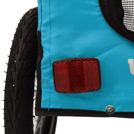 Remorcă de bicicletă câini albastru&negru textil oxford&fier, 11 image