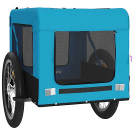 Remorcă de bicicletă câini albastru&negru textil oxford&fier, 6 image
