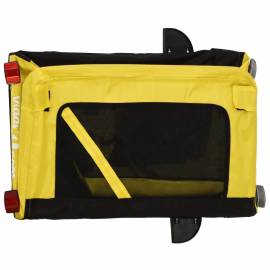 Remorcă de bicicletă câini galben&negru textil oxford&fier, 10 image