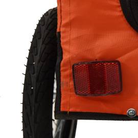 Remorcă de bicicletă câini portocaliu&negru textil oxford&fier, 11 image