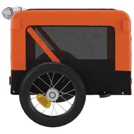 Remorcă de bicicletă câini portocaliu&negru textil oxford&fier, 8 image