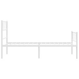 Cadru de pat metalic cu tăblie de cap/picioare, alb, 107x203 cm, 6 image