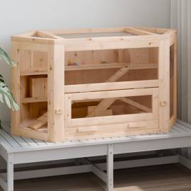 Cușcă pentru hamsteri, 80x40x43 cm, lemn masiv de brad