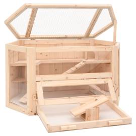 Cușcă pentru hamsteri, 80x40x43 cm, lemn masiv de brad, 3 image