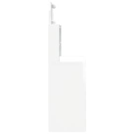 Masă de toaletă cu led-uri, alb extralucios, 96x40x142 cm, 6 image