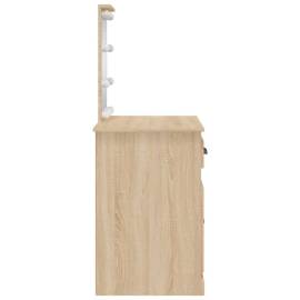 Masă de toaletă cu led-uri, stejar sonoma, 90x42x132,5 cm, 6 image