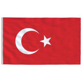 Steag turcia și stâlp din aluminiu, 5,55 m, 4 image