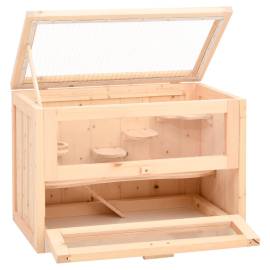 Cușcă pentru hamsteri, 60x35,5x42 cm, lemn masiv de brad, 3 image
