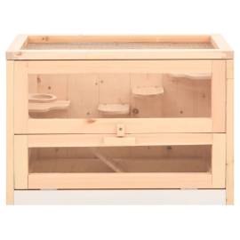 Cușcă pentru hamsteri, 60x35,5x42 cm, lemn masiv de brad, 4 image