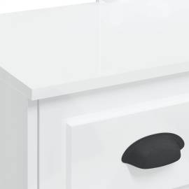 Masă de toaletă cu led-uri, alb extralucios, 90x42x132,5 cm, 9 image