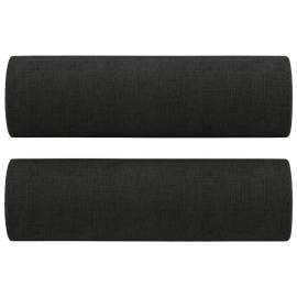 Set de canapele cu perne, 2 piese, negru, material textil, 5 image