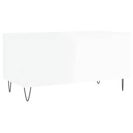 Măsuță de cafea, alb extralucios, 90x44,5x45 cm, lemn compozit, 5 image