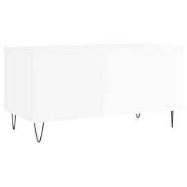 Măsuță de cafea, alb extralucios, 90x44,5x45 cm, lemn compozit, 8 image