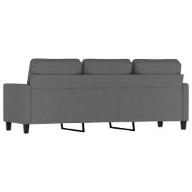 Canapea cu 3 locuri, gri închis, 180 cm, material textil, 5 image