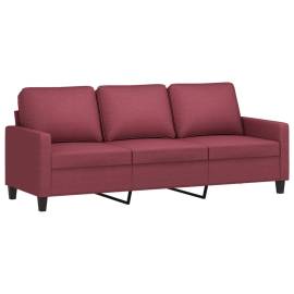 Canapea cu 3 locuri, roșu vin, 180 cm, material textil, 2 image