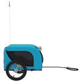 Remorcă de bicicletă câini albastru&negru textil oxford&fier, 4 image